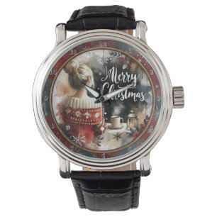 Gemütlicher Weihnachtsgirl-Pullover Armbanduhr