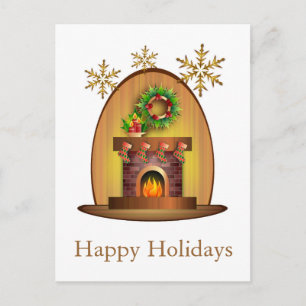 Gemütlicher Weihnachtskamin Feiertagspostkarte
