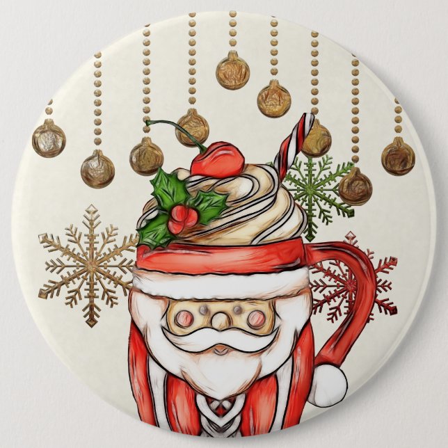 Gemütlicher Weihnachtsknopf Button (Vorderseite)