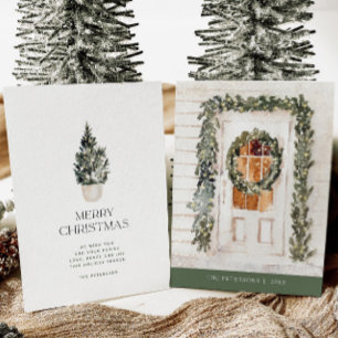 Gemütlicher Weihnachtskranz Non-Foto-Urlaubskarte Karte