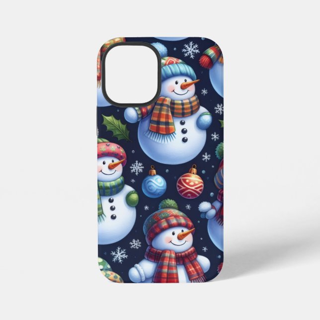 Gemütlicher Weihnachtsmann aus Schnee iPhone Hülle (Rückseite)