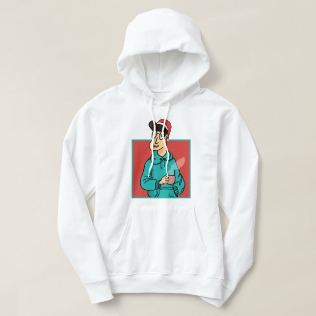 Gemütlicher Weihnachtsmann: Festlicher Cartoon T - Hoodie (Design vorne)