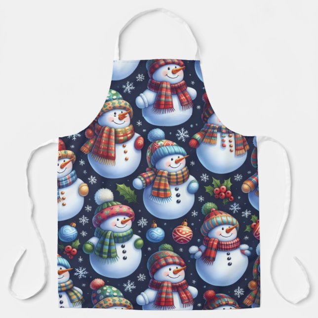 Gemütlicher Weihnachtsmann im Schnee Schürze (Vorderseite)