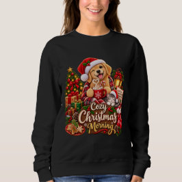 Gemütlicher Weihnachtsmorgen  Nostalgischer Hund u Sweatshirt