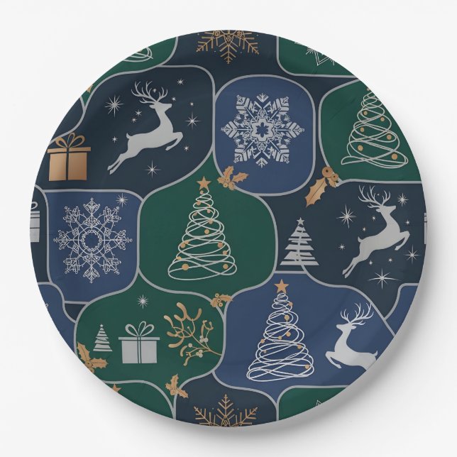 Gemütlicher Weihnachtszauber Pappteller (Vorderseite)