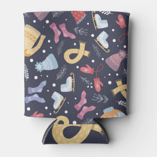 Gemütlicher Winter gegossen Nahtlos Vintag Dosenkühler