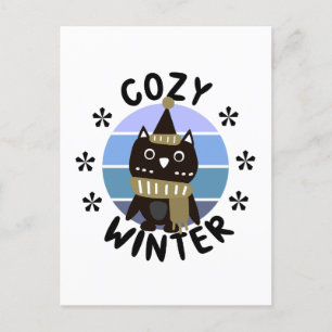 Gemütlicher Winter, Niedliche Eule Postkarte