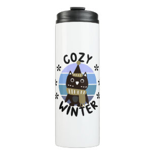 Gemütlicher Winter, Niedliche Eule Thermosbecher