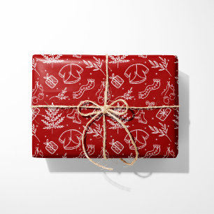 Gemütlicher Winter Sweater & Geschenke Rot Geschenkpapier