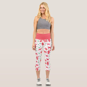 Gemütlicher Winter Weihnachten Tiere und Ornamente Capri Leggings