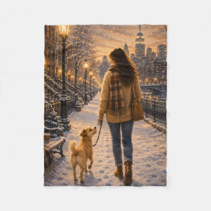 Gemütlicher Winterabendspaziergang mit meiner best Fleecedecke