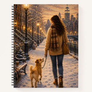 Gemütlicher Winterabendspaziergang mit meiner best Notizbuch