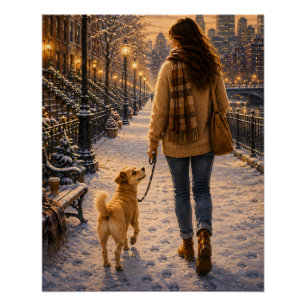 Gemütlicher Winterabendspaziergang mit meiner best Poster