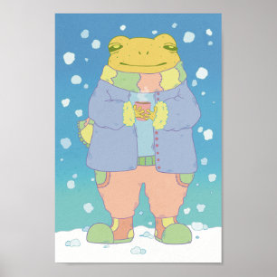 Gemütlicher Winterfrosch Poster