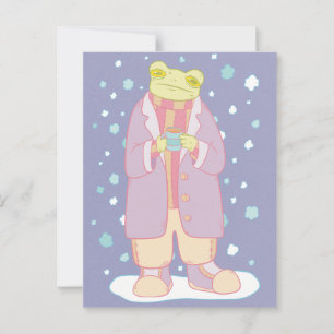Gemütlicher Winterfrosch Postkarte