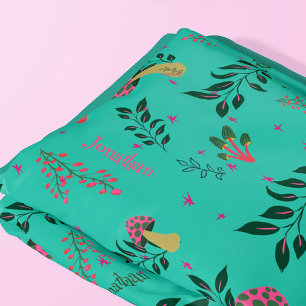 Gemütliches Aqua Green Mushrooms und botanisches M Fleecedecke