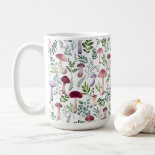 Gemütliches Aquarell-Pilzmuster Kaffeetasse