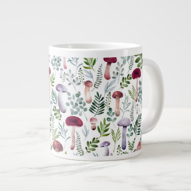 Gemütliches Aquarellmuster    Jumbo-Tasse (Vorderseite Rechts)