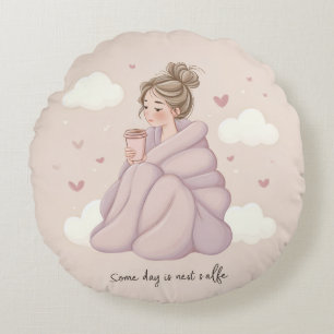 Gemütliches Ästhetik Mädchen Rundkissen Rundes Kissen