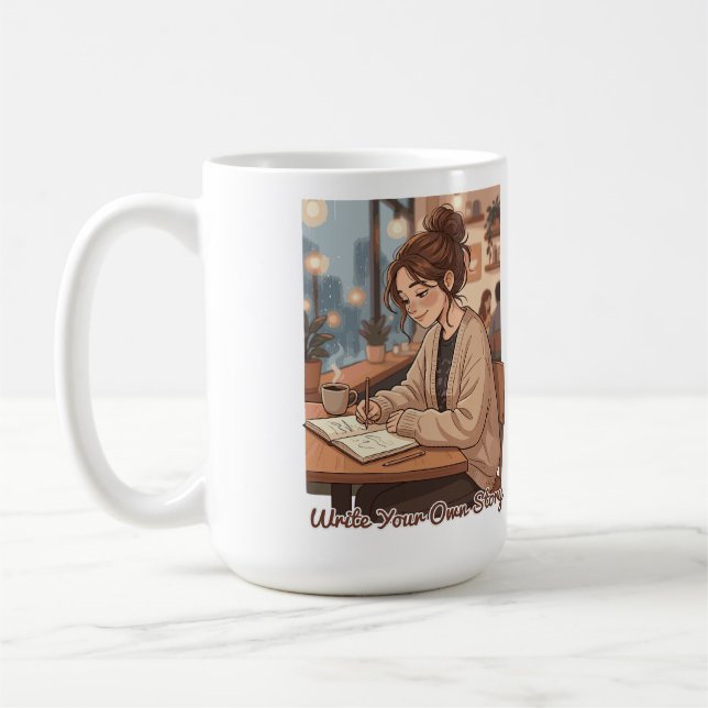 Gemütliches Ästhetik Schreibe Dein Eigenes Geschic Kaffeetasse (Links)