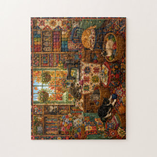 Gemütliches Bastelzimmer Katzen Wasserfarben Puzzl Puzzle