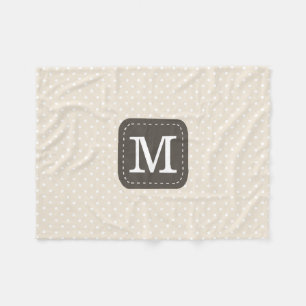 Gemütliches Beige Polka Dochtmuster mit individuel Fleecedecke