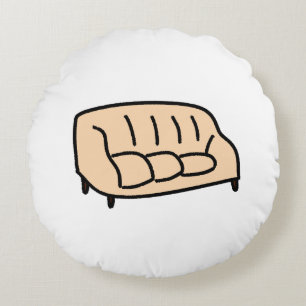 Gemütliches Beiges Sofa Einweihungsgeschenk Rundes Kissen