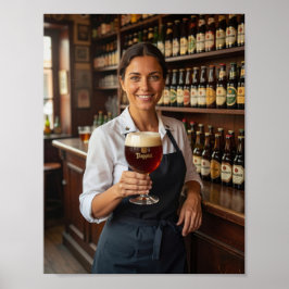 Gemütliches belgisches Handwerkskneipe Willkommens Poster