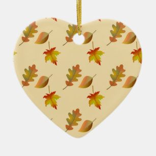Gemütliches Blätter aus Herbstapel Blätter aus Eic Keramik Ornament