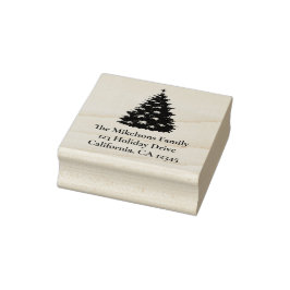 Gemütliches Blau Rustikale Weihnachten Gummistempel