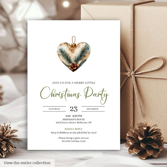 Gemütliches Boho-Erdiges Botanisches Weihnachts-Di Einladung (Cozy Boho Earthy Botanical Christmas Dinner Invitation)