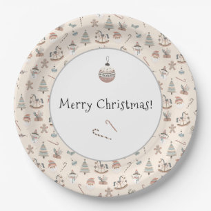 Gemütliches Boho-Weihnachten Pappteller