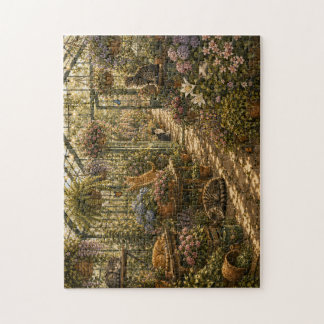 Gemütliches botanisches Gewächshaus Katzen Wasserf Puzzle
