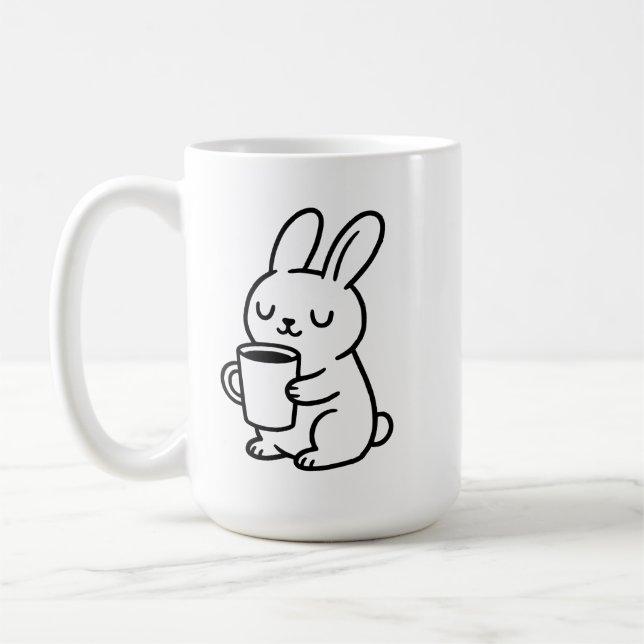 Gemütliches Bunny Coffee Doodle Kaffeetasse (Links)