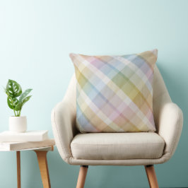 Gemütliches buntes Tartan kariert, rosa Kissen