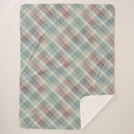 Gemütliches buntes Tartan Sherpa Blanket Sherpadecke