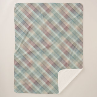 Gemütliches buntes Tartan Sherpa Blanket Sherpadecke