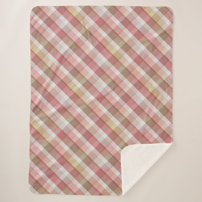 Gemütliches buntes Tartan Sherpa Blanket Sherpadecke (Vorderseite)