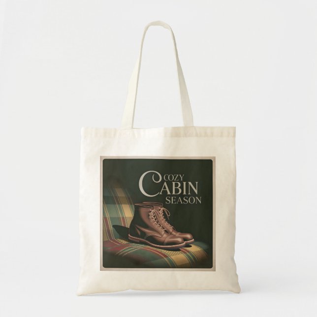 Gemütliches Cabin Saison Heritage Stift Karierter  Tragetasche (Vorne)