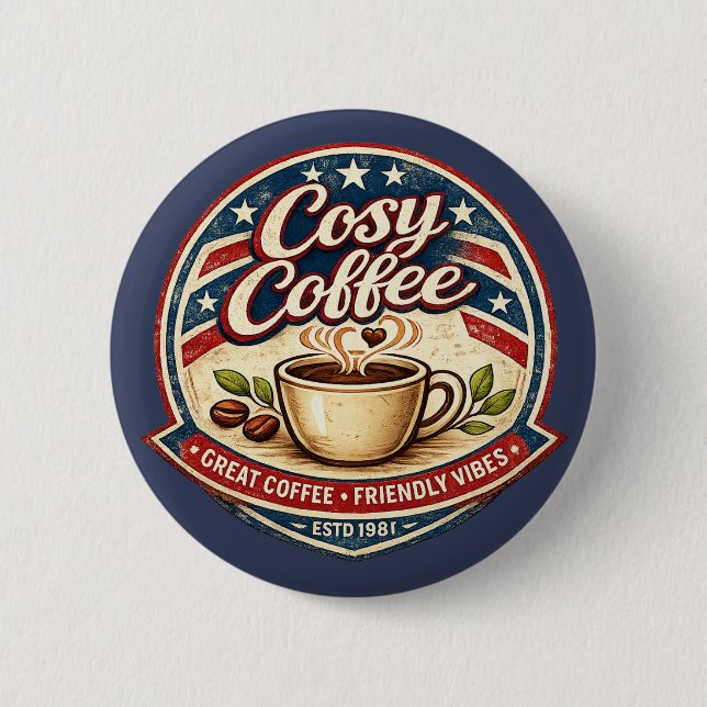 Gemütliches Café Button (Vorderseite)