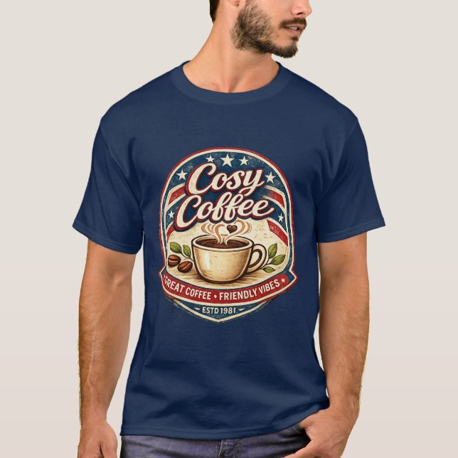 Gemütliches Café T-Shirt (Vorderseite)