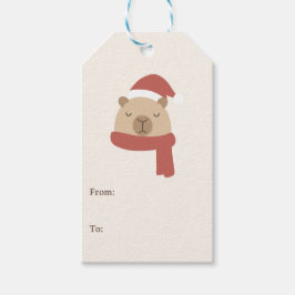 Gemütliches Capybara-Weihnachten Geschenkanhänger