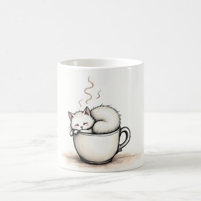 Gemütliches Catnap im Cup Kaffeetasse (Mittel)