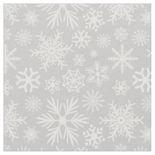 Gemütliches Chic Grau Winter Schneeflocken Muster Stoff