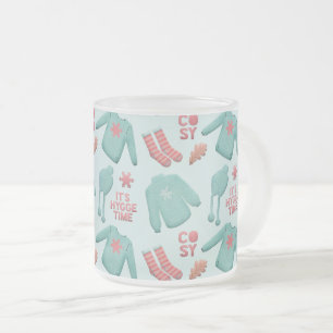 Gemütliches Collage Winter Mode Muster Aquamarin u Mattglastasse