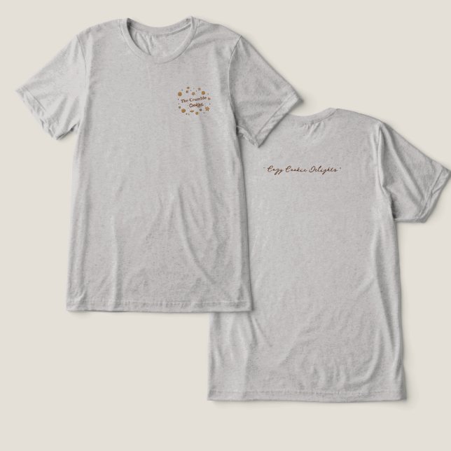 Gemütliches Cookie Delikatessen einheitlich Tri-Blend Shirt (Design Vorderseite & Rückseite)