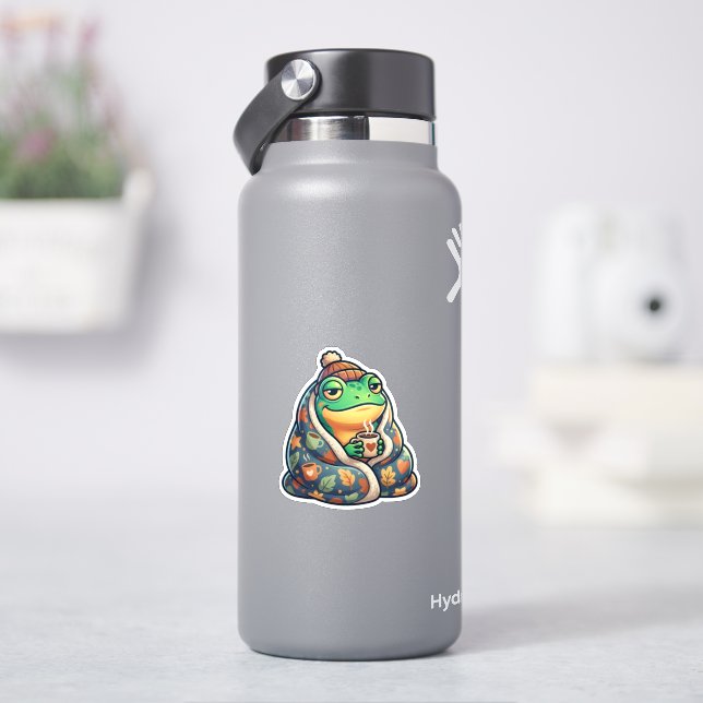 Gemütliches Decken-Frosch-Sticker Aufkleber (HydroFlask)