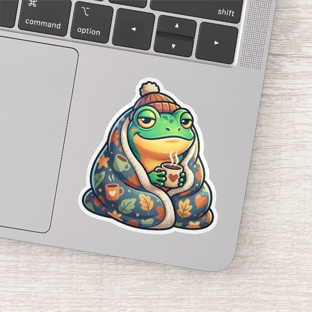 Gemütliches Decken-Frosch-Sticker Aufkleber (Detail)