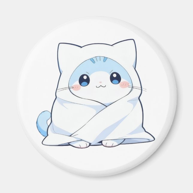 Gemütliches Decken-Kätzchen Kawaii Süßes Katzen-De Magnet (Vorne)