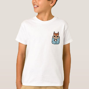 Gemütliches Eichhörnchen in einer Punkte-Decke ein T-Shirt